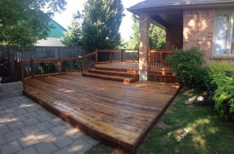 Deck staining project in Cambridge by Master Decker