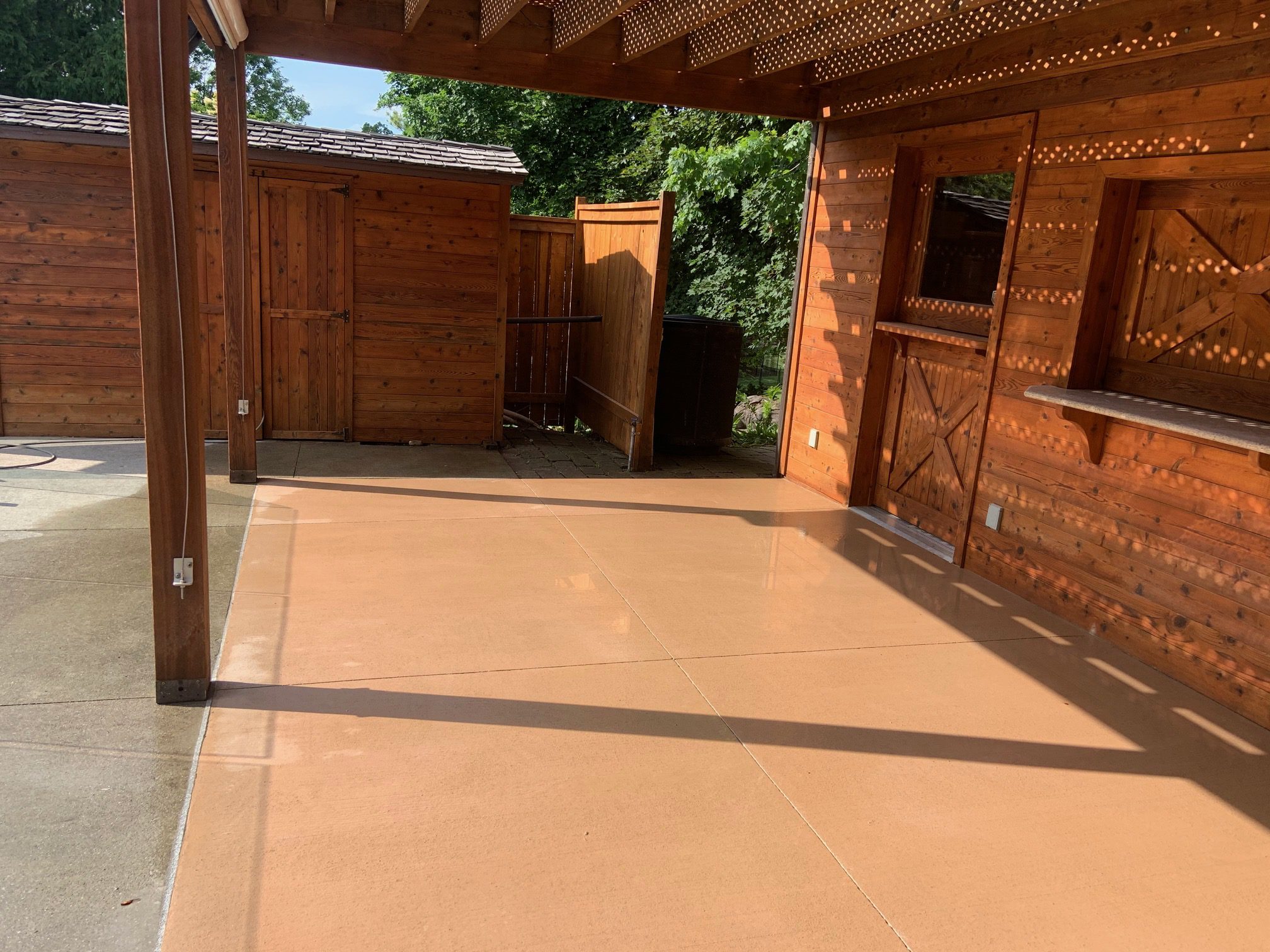 Master Decker Concrete Patio With Coloured Concrete Desert Tan Colour