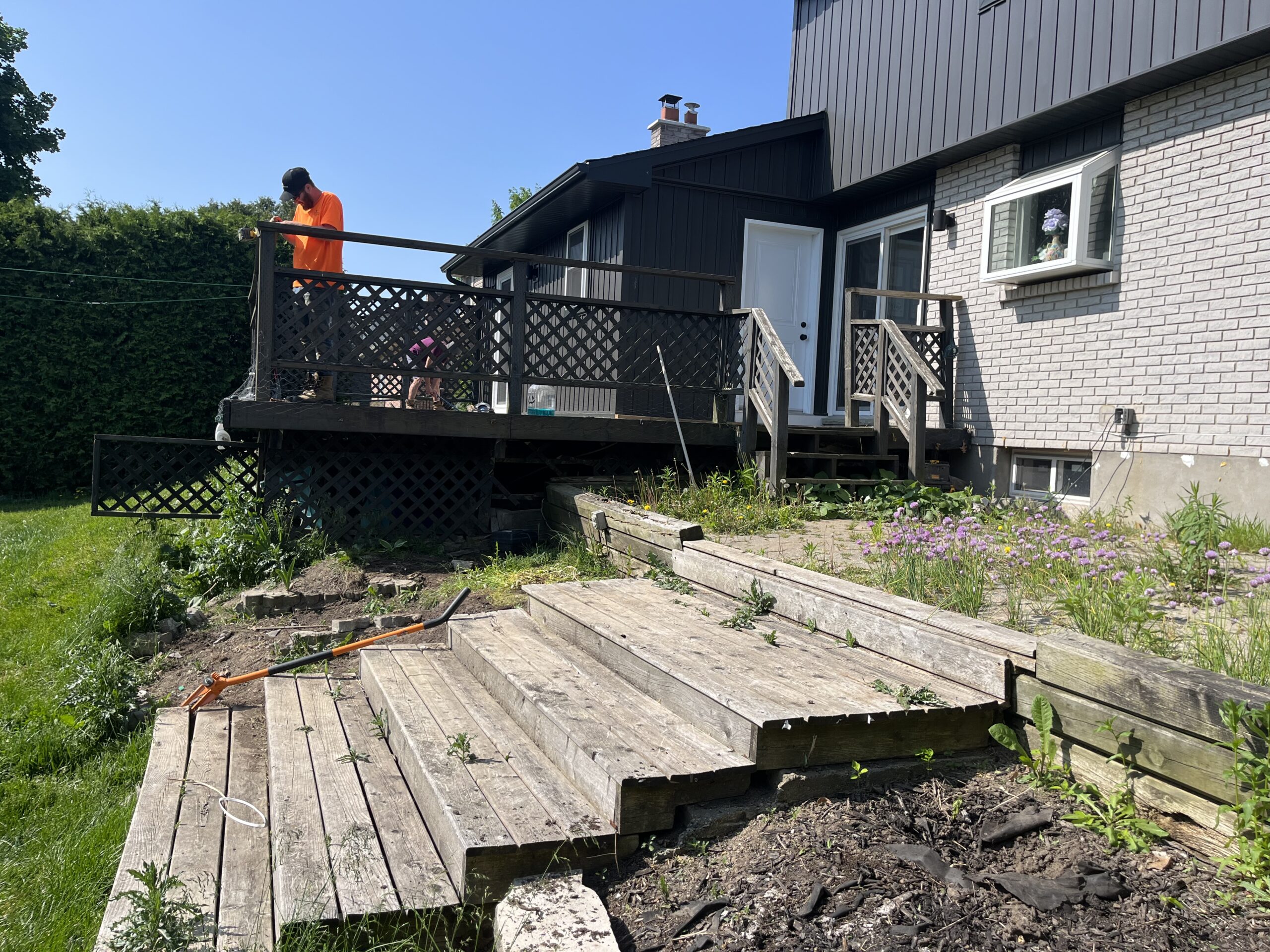 Deck Restoration Before Photo with Steps