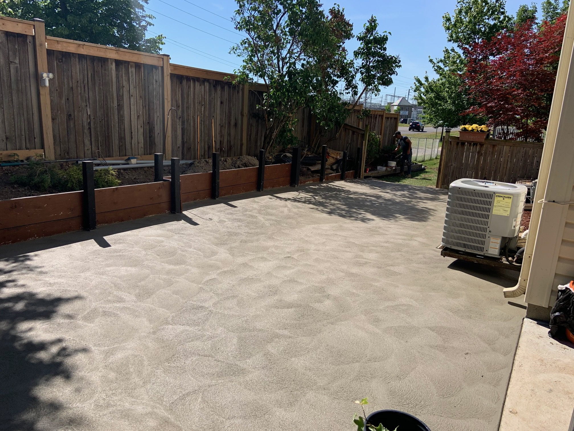 Concrete Patio with a Spin Float Finish