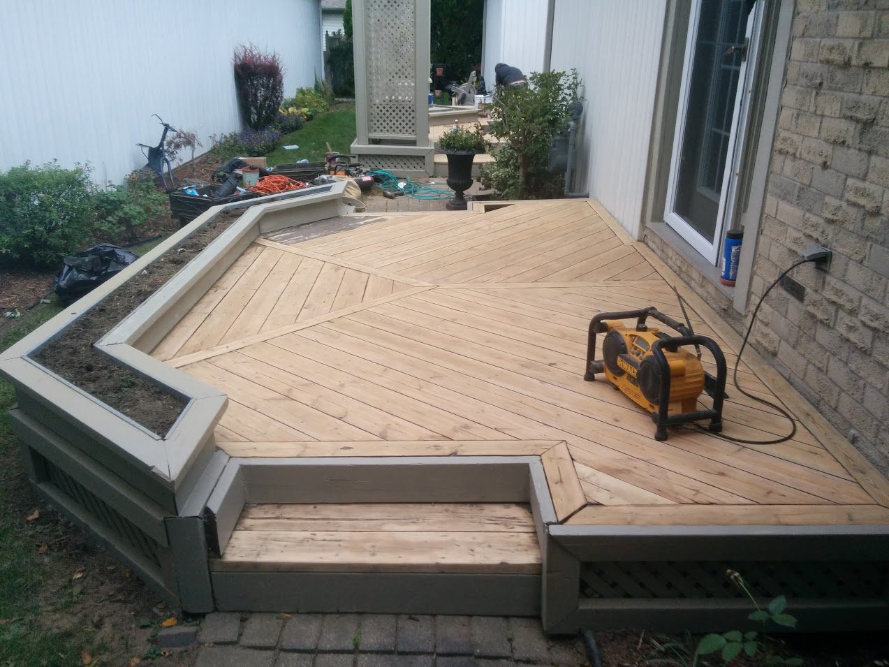 Deck After Sanding It Down in London